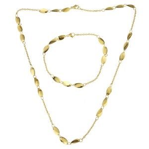 Twisted Oval Refined Stainless Steel Necklace and Anklet